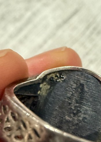 Mavi Vintage Erkek Yüzük 925 Ayar IYI Gümüş - Görsel 6