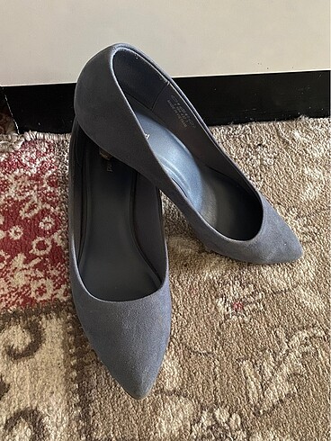Mavi süet topuklu - Görsel 3