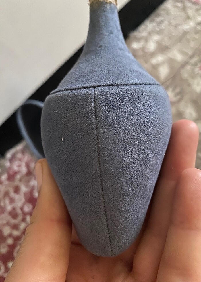 Mavi süet topuklu - Görsel 2