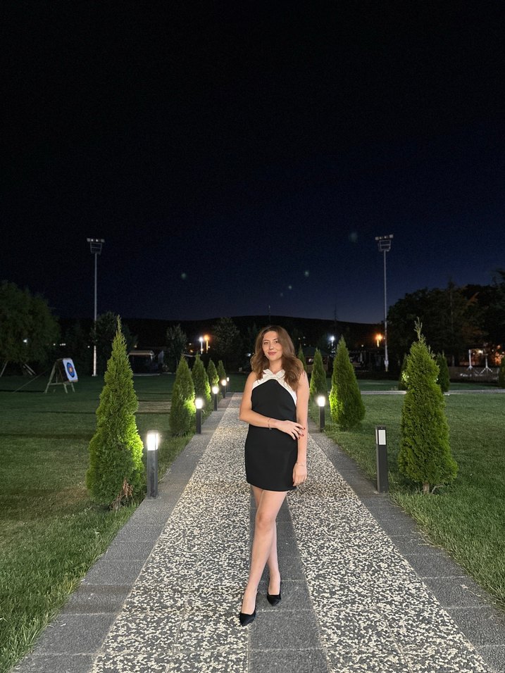 Askılı Mini Siyah Kareli Elbise - Görsel 2