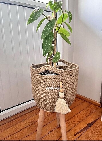 Ikea Hasır jüt sepet saksı