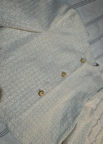 Beyaz tuvit ceket - Görsel 3