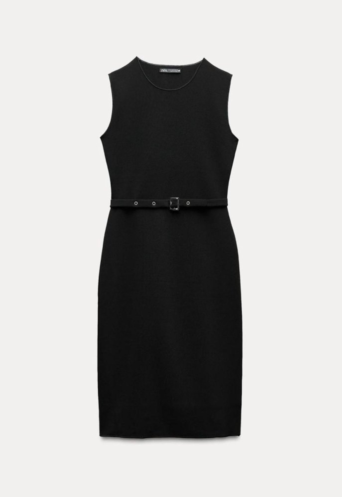 Zara Kemerli Midi Kalem Elbise - Görsel 3