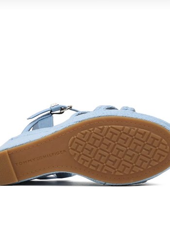 37 Beden mavi Renk Tommy hilfiger Mavi Tokalı Dolgu Topuklu Kadın Sandalet