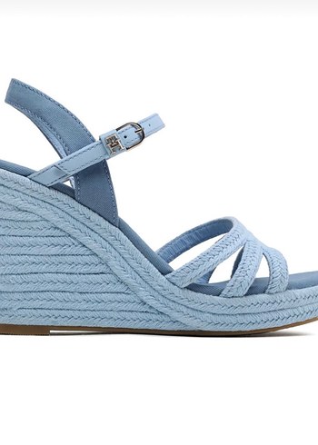 Tommy hilfiger Mavi Tokalı Dolgu Topuklu Kadın Sandalet - Görsel 3