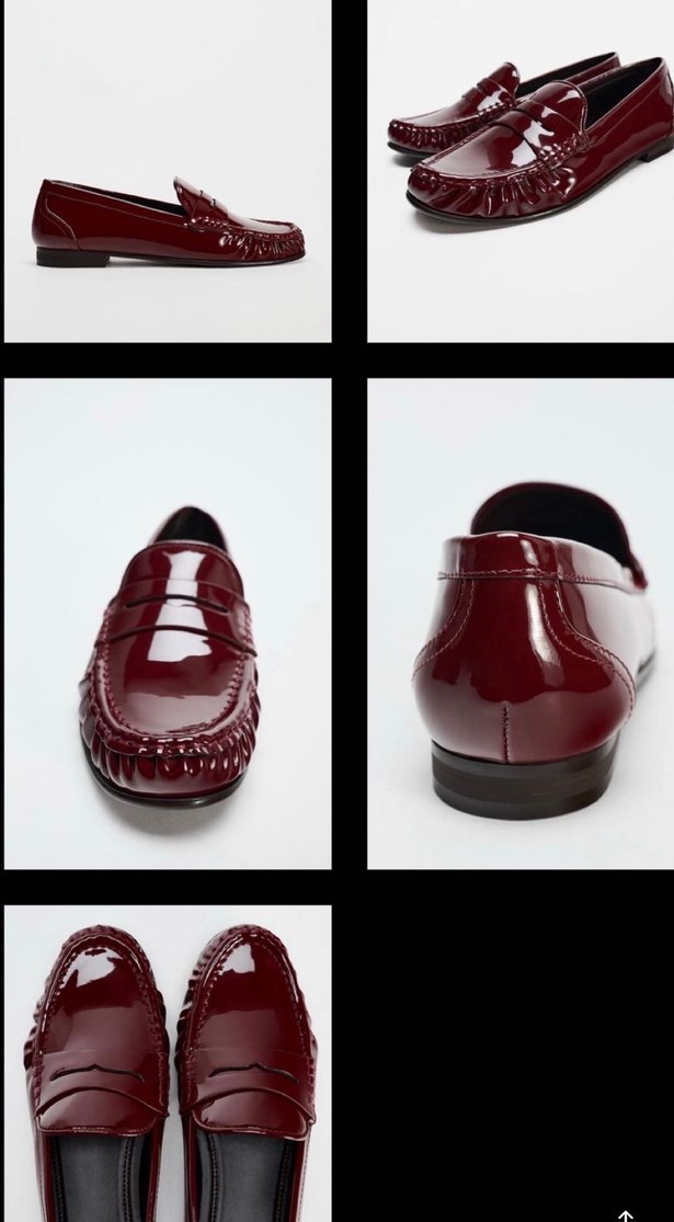 Zara Bordo Rugan Loafer - Görsel 3