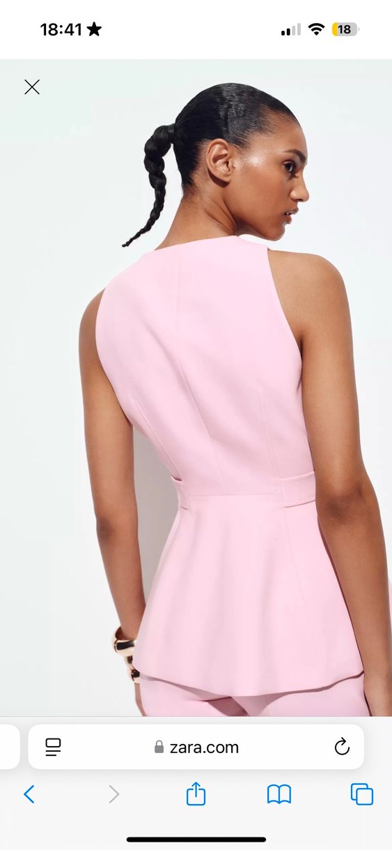 Pembe zara peplum üst ve pantolon - Görsel 3