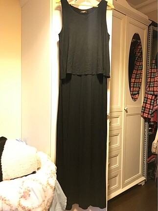 Uzun siyah günlük elbise