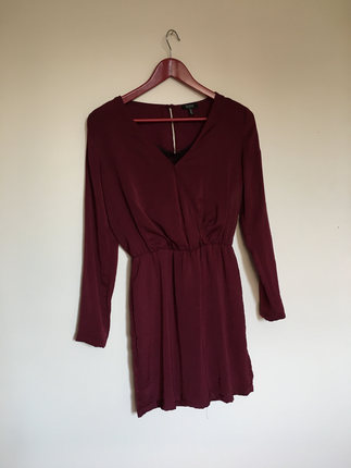 Bershka mini bordo elbise