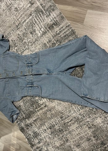 Mavi Denim Kısa Kollu Kadın Tulum - Görsel 4