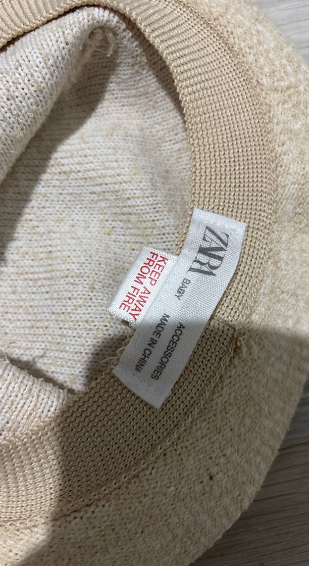 Bej Nakışlı Örgü Çocuk Şapkası - Görsel 3