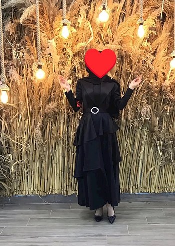 Siyah Drapeli Gotik Uzun Abiye - Görsel 2