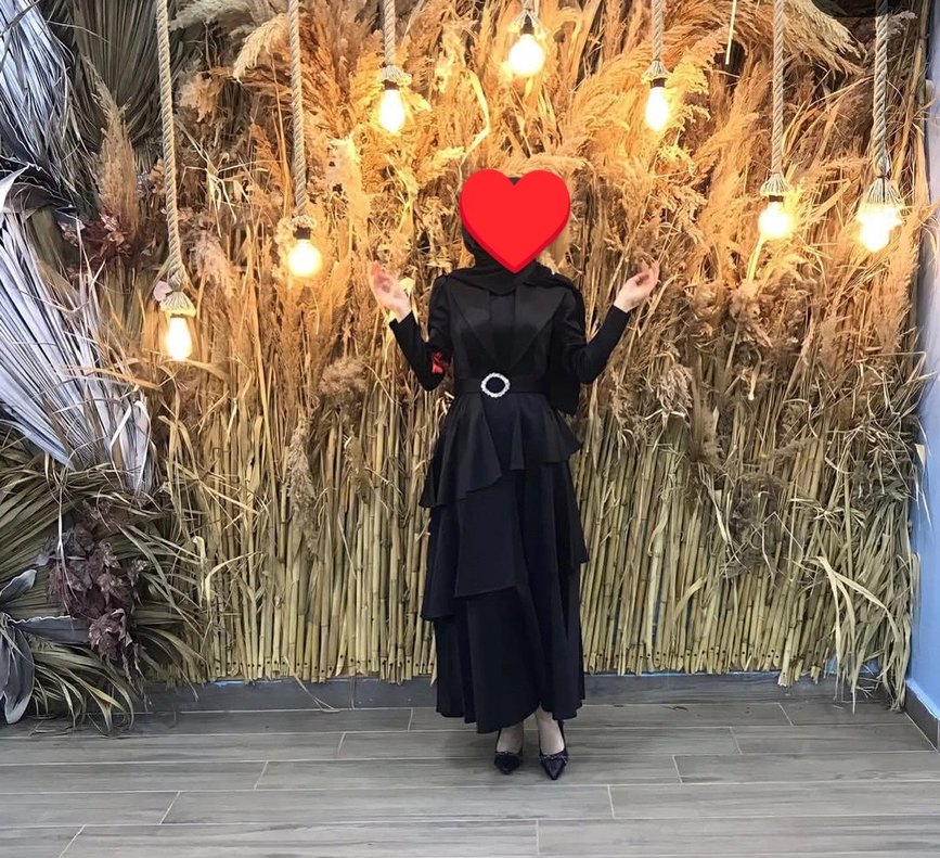 Siyah Drapeli Gotik Uzun Abiye - Görsel 2