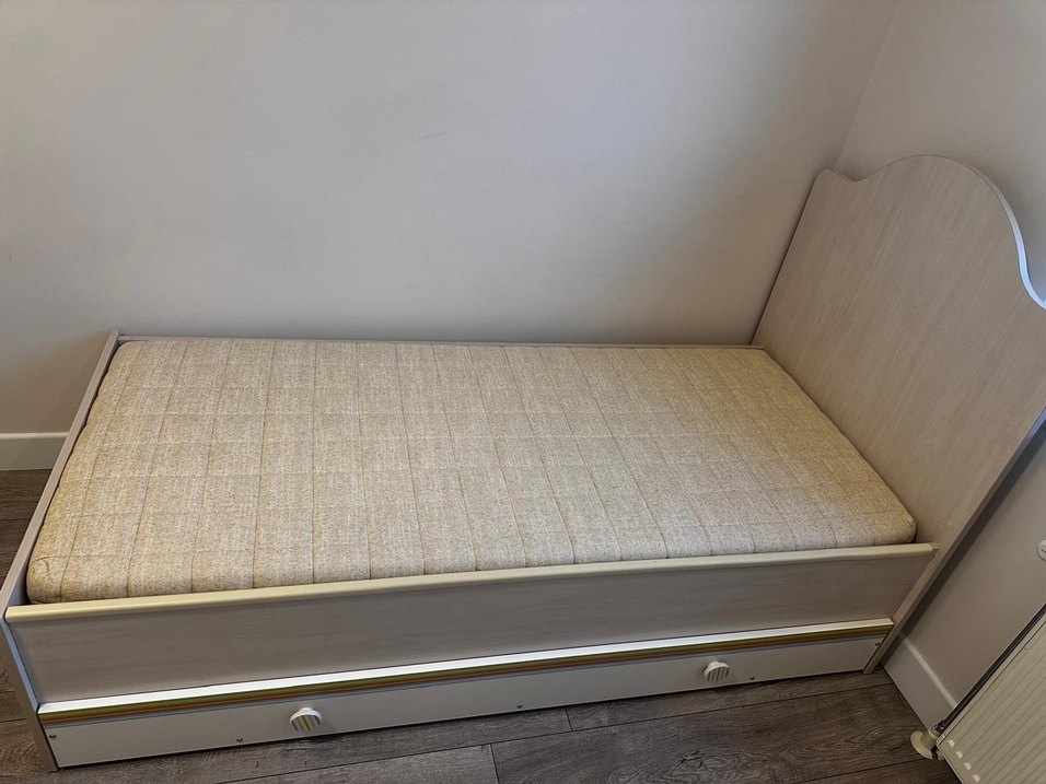 Çocuk Gardırop Beyaz ve Gri Desenli - Görsel 3