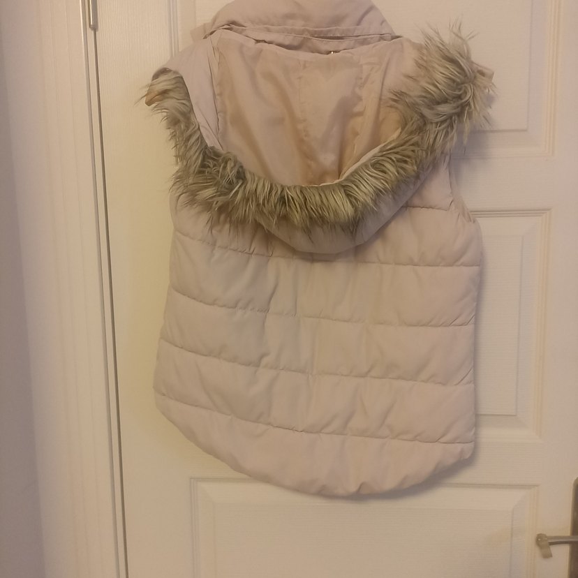 Bej Suni Kürklü Midi Kadın Yelek - Görsel 4