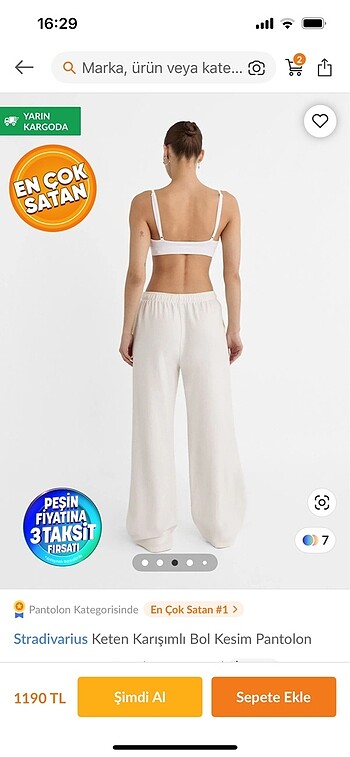 Stradivarius keten pantolon