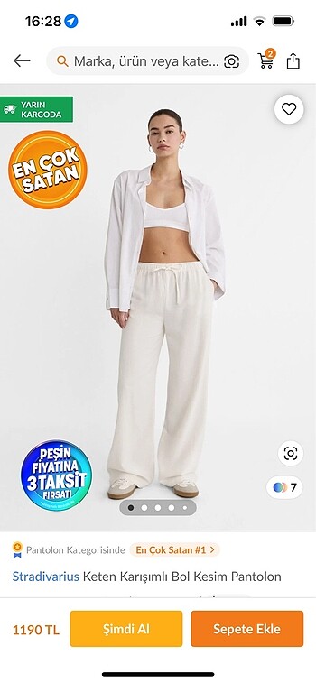 Stradivarius Stradivarius keten pantolon