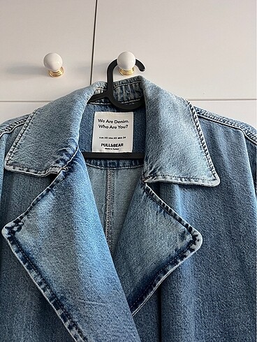 xs Beden mavi Renk Denim kot trençkot