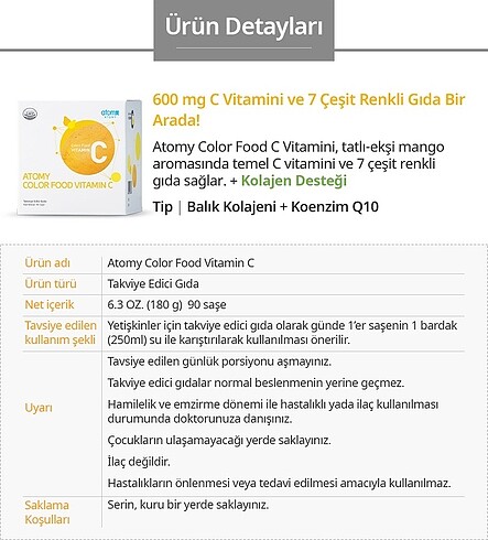 Diğer Atomy Color Food Vitamin C