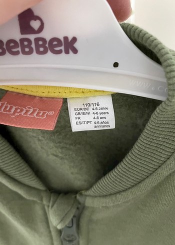 Kız Çocuk Yeşil Fermuarlı Sweatshirt - Görsel 3