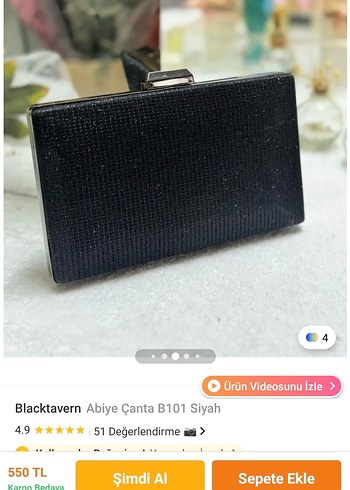 Siyah Kadın Abiye Çanta - Görsel 9