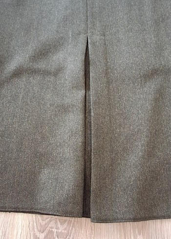 Düğmeli Uzun haki Kadın Etek - Görsel 3