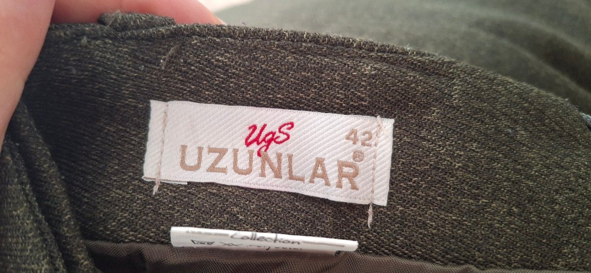 Düğmeli Uzun haki Kadın Etek - Görsel 4