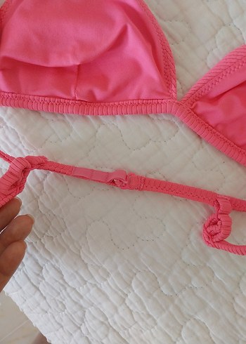 s Beden pembe Renk oysho neon üçgen bikini üstü