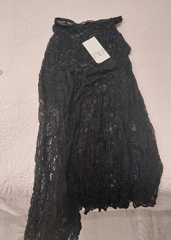 Dantel Detaylı Siyah Gotik Etek - Görsel 2