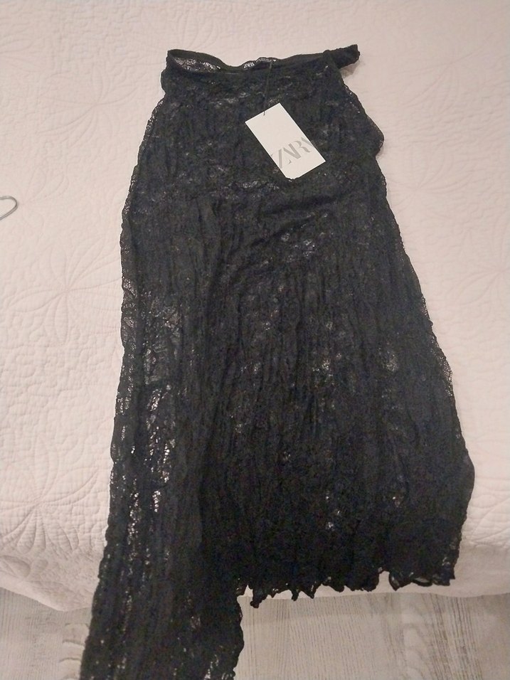 Dantel Detaylı Siyah Gotik Etek - Görsel 2