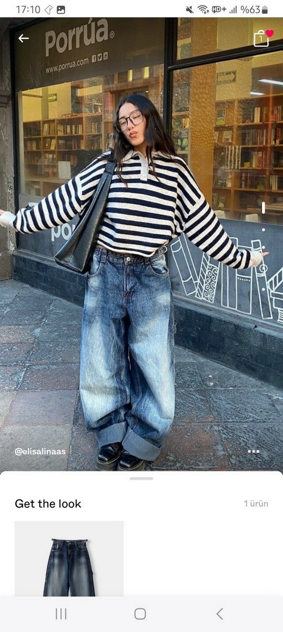 Çizgili Polo Yaka Triko kazak - Görsel 2