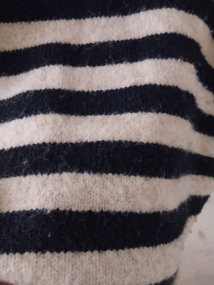 Çizgili Polo Yaka Triko kazak - Görsel 5