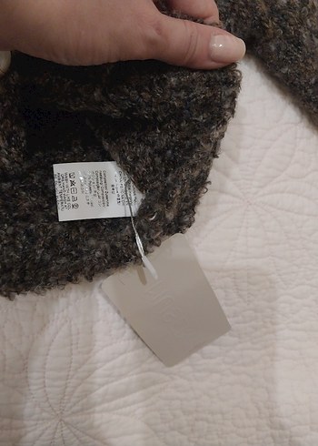 Düğmeli Kısa Kahverengi Kadın Hırka - Görsel 5