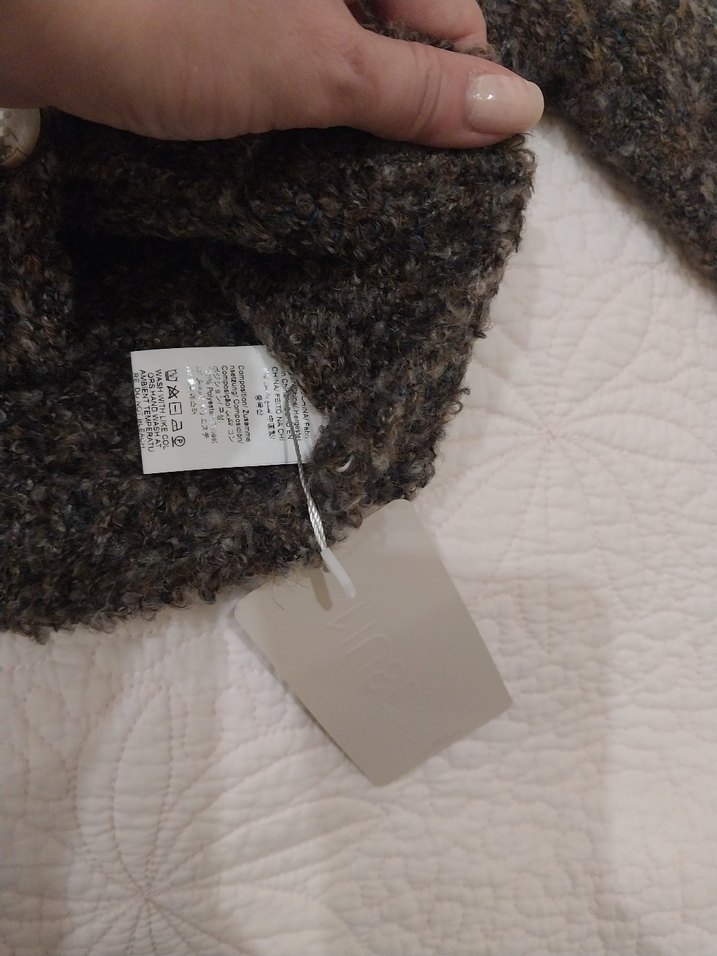 Düğmeli Kısa Kahverengi Kadın Hırka - Görsel 5