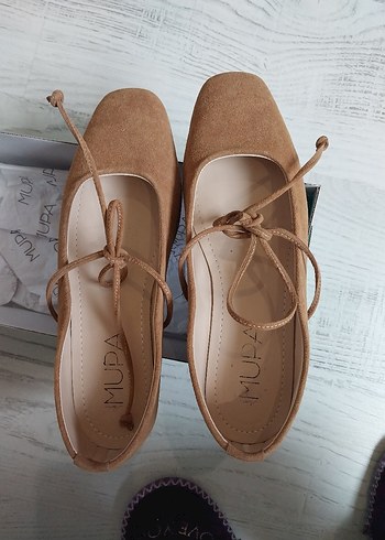 bağcık detay süet babet - Görsel 2