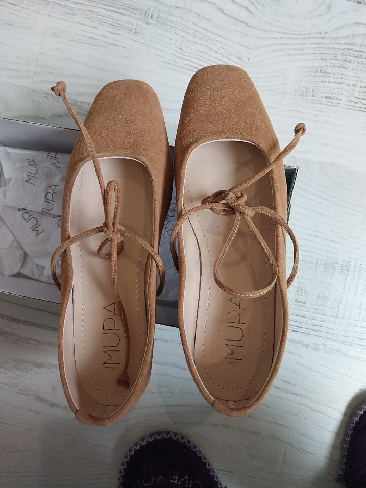 bağcık detay süet babet - Görsel 2