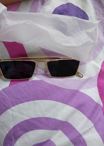 gold çerçeve vintage geometrik Güneş Gözlüğü - Görsel 2