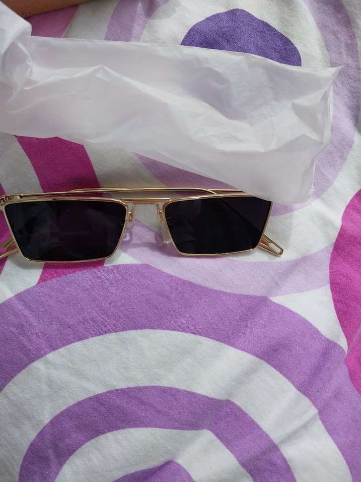 gold çerçeve vintage geometrik Güneş Gözlüğü - Görsel 2