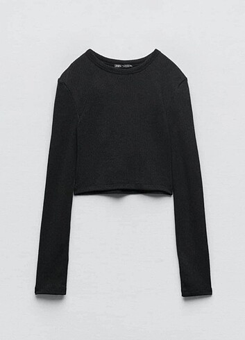 Crop uzun kol t-shirt