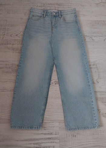 xs Beden beyaz Renk bershka Yırtmaç detay Midi Kot Etek