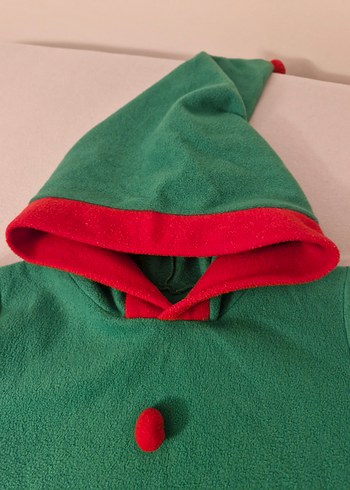 Kız Çocuk Yeşil Kapüşonlu Poncho - Görsel 5