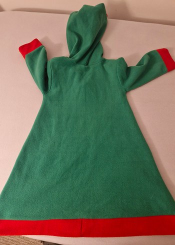 Kız Çocuk Yeşil Kapüşonlu Poncho - Görsel 6