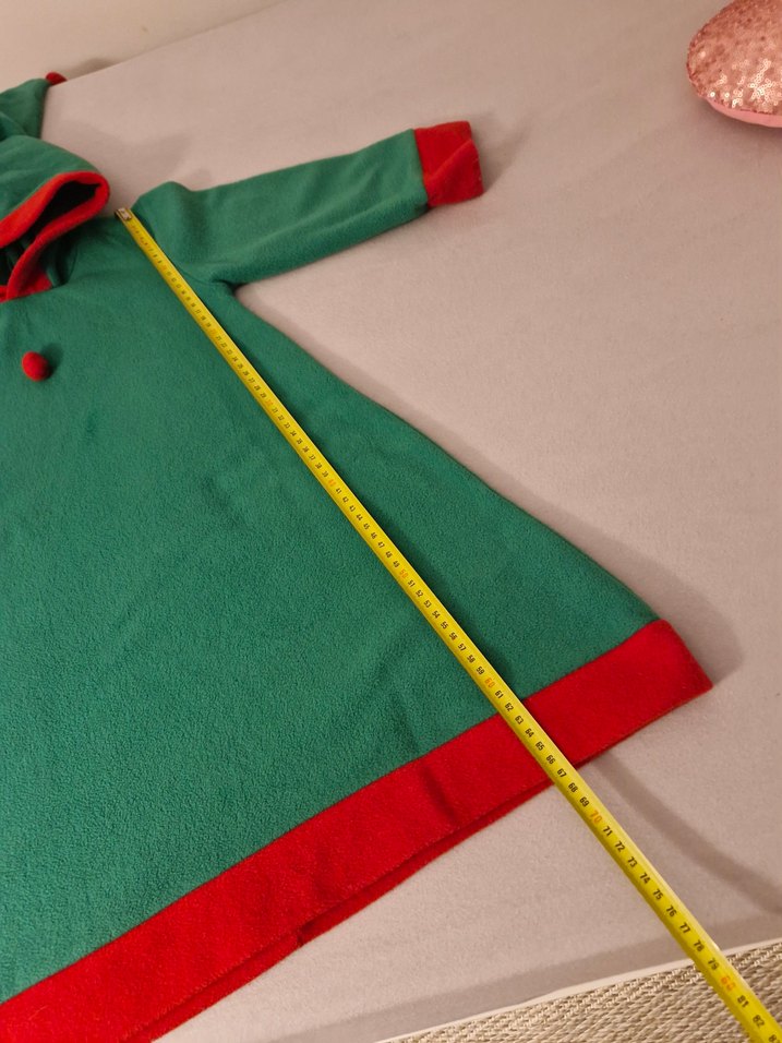 Kız Çocuk Yeşil Kapüşonlu Poncho - Görsel 3