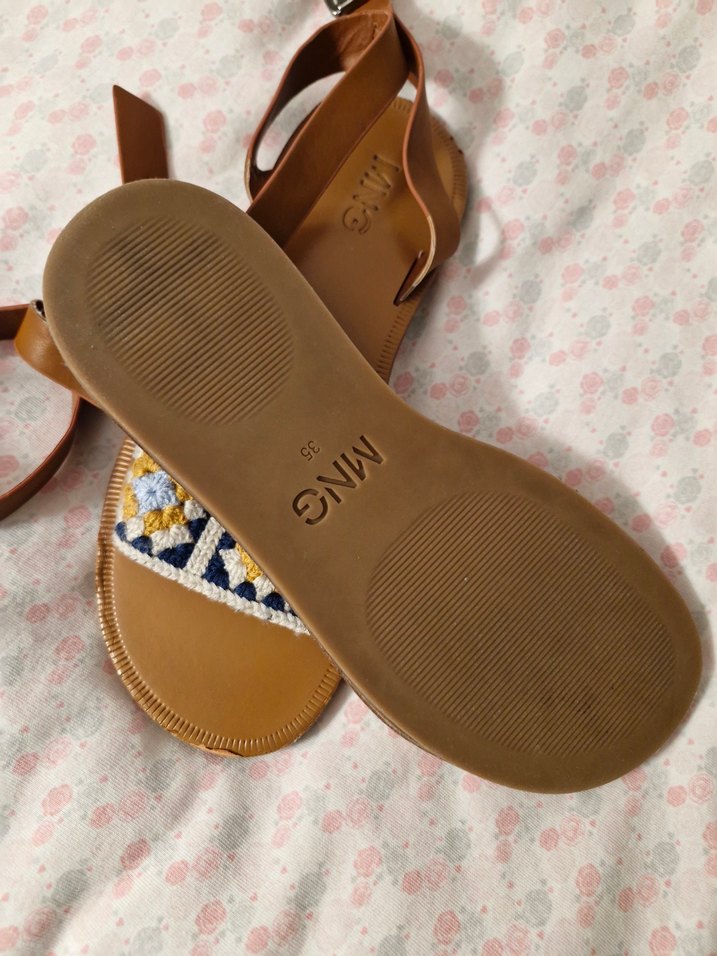 Nakışlı Örme Detaylı Sandalet Mango - Görsel 4