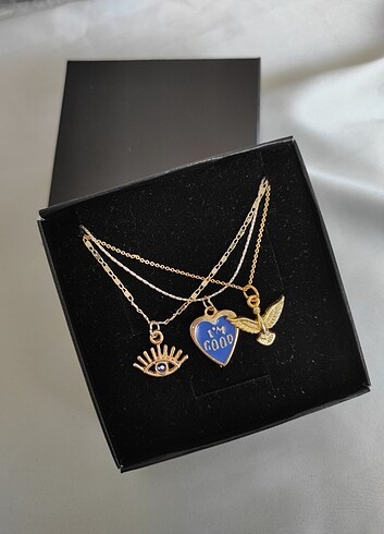 Accessorize Anka kuşu kolye nazar göz kolye kalp kolye