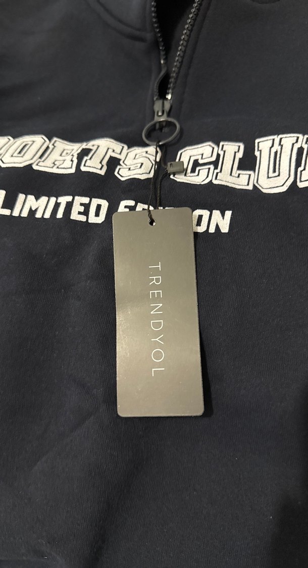 Fermuarlı Siyah Spor Sweatshirt - Görsel 2