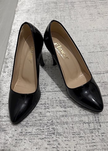 Siyah Rugan Yılan Desenli Stiletto - Görsel 2