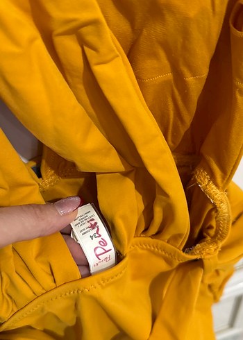 Sarı Kemerli Midi Kadın Mayo - Görsel 3