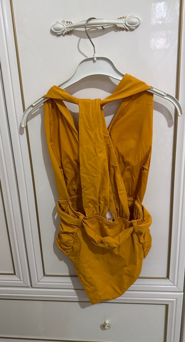 Sarı Kemerli Midi Kadın Mayo - Görsel 2