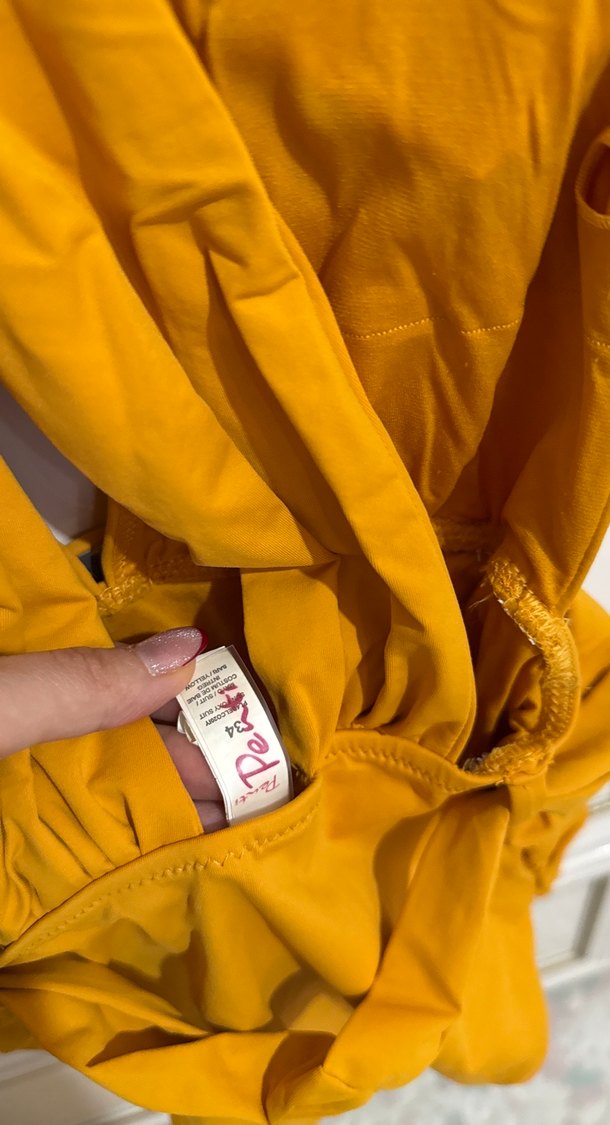 Sarı Kemerli Midi Kadın Mayo - Görsel 3